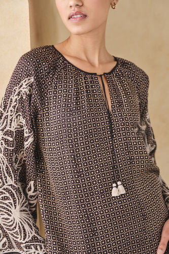 Terrain Handcrafted Ajrakh Top - Black, Black, image 5